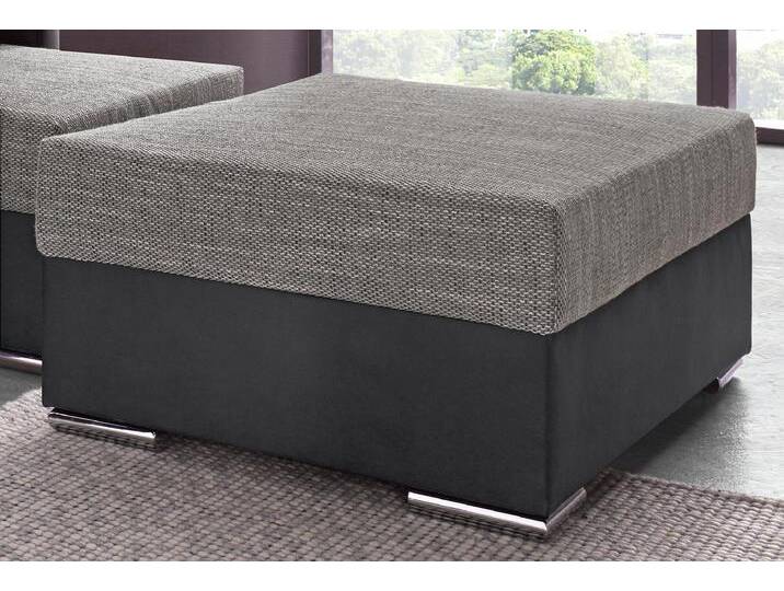 Hocker COLLECTION AB John , schwarz (farbe schwarz, grau), B:100cm H:40cm T:70cm, Struktur (100% Polyester), Kunstleder SOFTLUX / Struktur (80% Polyester; 20% Polyacryl), Microfaser PRIMABELLE (100% Polyester) / Struktur (100% Polyester), Hocker, Frei im Raum stellbar, wahlweise mit Federkern von COLLECTION-AB