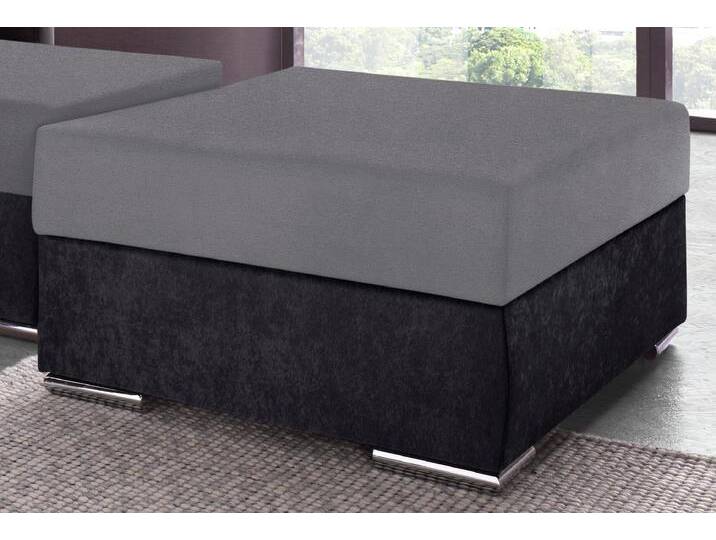 Hocker COLLECTION AB John , schwarz (schwarz, grau), B:100cm H:40 T:70, Struktur (100% Polyester);Kunstleder SOFTLUX / Struktur (80% Polyester; 20% Polyacryl);Microfaser PRIMABELLE (100% Polyester) / Struktur (100% Polyester), Hocker, Frei im Raum stellbar, wahlweise mit Federkern von COLLECTION-AB
