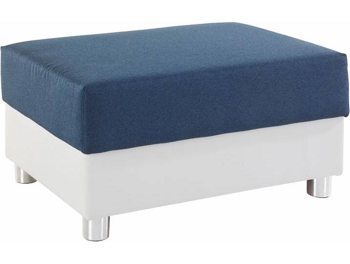 Hocker COLLECTION AB Paris , weiß (weiß, blau), B:92cm H:42cm T:70cm, Microfaser PRIMABELLE (100% Polyester) / Struktur (100% Polyester);Kunstleder SOFTLUX / Struktur (100% Polyester);Microfaser PRIMABELLE (100% Polyester), Hocker, mit Federkern von COLLECTION-AB