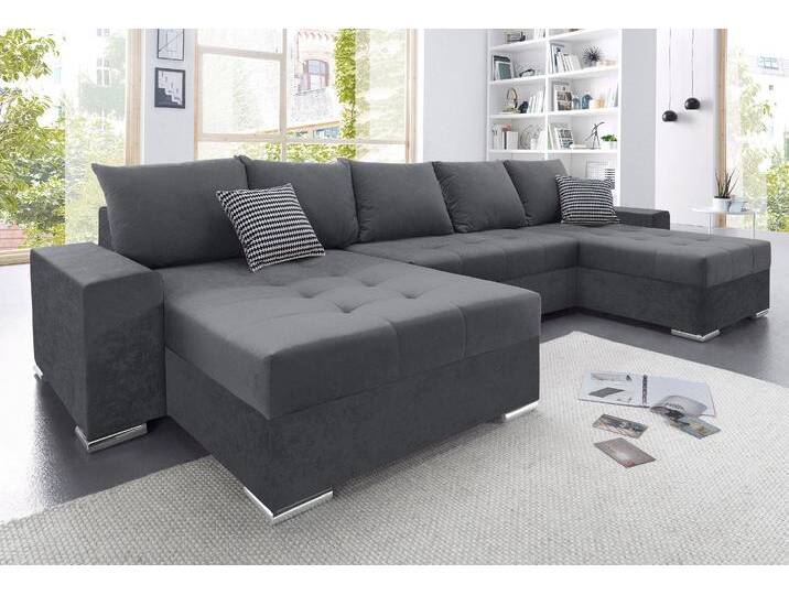 Wohnlandschaft COLLECTION AB Josy XXL U-Form, B: 333 cm, mit 2 Recamieren 77 & 97 cm , anthrazit, B:333cm H:84cm T:161cm, 100% Polyester, Sofas, mit Bettfunktion, Bettkasten & 2 Zierkissen, Federkern Wohnlandschaft COLLECTION AB Josy XXL U-Form, B: 333 cm, mit 2 Recamieren 77 & 97 cm , anthrazit, B:333cm H:84cm T:161cm, 100% Polyester, Sofas, mit Bettfunktion, Bettkasten & 2 Zierkissen, Federkern von COLLECTION-AB