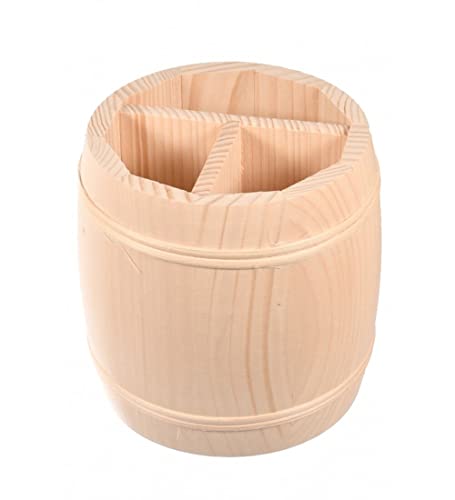 COLLECTOR Fassförmiger Küchenorganisator aus Holz Utensilien-Töpfe – Natürliche helle Holzfarbe. von COLLECTOR