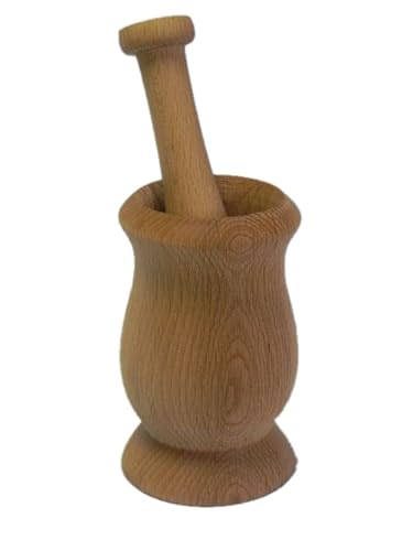 Holzmörser mit Stößel für Gewürz- und Kräuterzerkleinerer - Buchenholzmühle von COLLECTOR