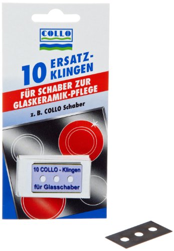 COLLO 0029 Colloquick Ersatzklingen für Glaskeramikschaber 10 Stück, Universalgröße, Carbonstahl rostfrei von COLLO