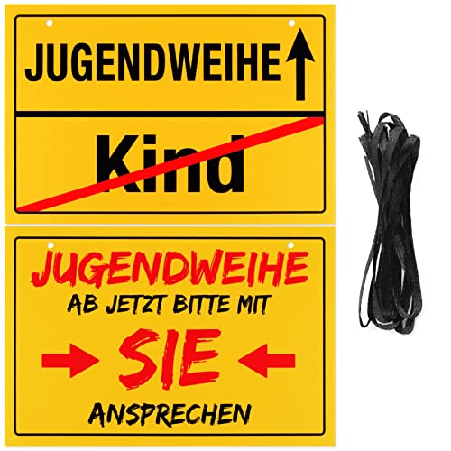 2 Stück Schild zur Jugendweihe Deko 30x20cm Lustige Geschenke für Teenager Jugendliche zum Geburtstag Türschild Wandschild als Zimmer Deko für Mädchen Junge von COLOFALLA