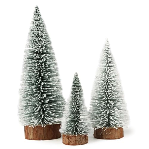 COLOFALLA 3 Stück Mini Weihnachtsbaum 10/15/20cm Mini Tannenbaum Miniatur Tischdeko mit holzen Basis Weihnachtsbaum Künstlich Weihnachten Tischdeko Deko Geschenke für Weihnachten (B) von COLOFALLA