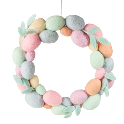 COLOFALLA Osterkranz Filz Handmade Osterkranz Haustür Ostern Deko Tür Frühlingskranz Osternkranz aus Filz mit Osterneier und Blätter Oster Hängende Deko COLOFALLA Osterkranz Filz Handmade Osterkranz Haustür Ostern Deko Tür Frühlingskranz Osternkranz aus Filz mit Osterneier und Blätter Oster Hängende Deko von COLOFALLA