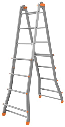 Pratic 4+4 Painted Steel Telescopic Ladder von Colombo