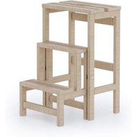 Sgabello faggio a 3 gradini H57 Cm ribaltabile salvaspazio, RIBALTINO COLOMBO von COLOMBO