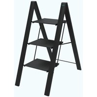 Treppe Hocker mit 3 Stufen aus schwarzem Aluminium LEONARDO 3 COLOMBO von COLOMBO