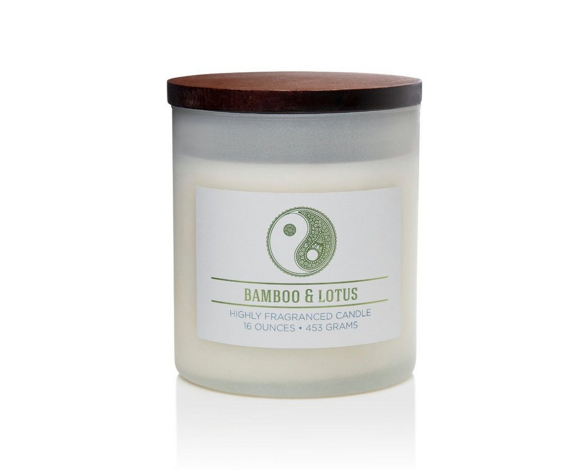 COLONIAL CANDLE Duftkerze Bamboo Lotus - 453g (1-tlg), Brenndauer Bis zu 60 Stunden, Duftkerze Floral von COLONIAL CANDLE