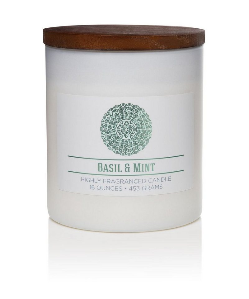 COLONIAL CANDLE Duftkerze Basil & Mint - 453g (1-tlg), Brenndauer Bis zu 60 Stunden, Duftkerze Floral, Frisch von COLONIAL CANDLE