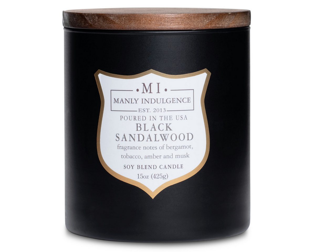 COLONIAL CANDLE Duftkerze Black Sandalwood - 425g (1-tlg), Brenndauer Bis zu 60 Stunden, Duftkerze Holzig von COLONIAL CANDLE