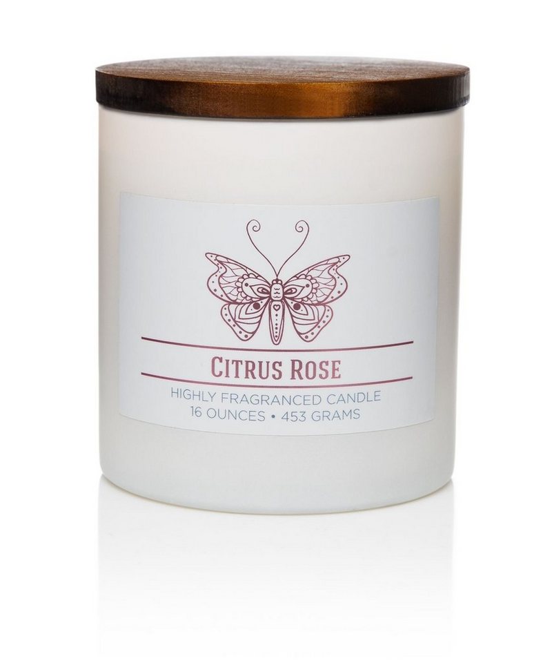 COLONIAL CANDLE Duftkerze Citrus Rose - 453g (1-tlg), Brenndauer Bis zu 60 Stunden, Duftkerze Zitrus von COLONIAL CANDLE