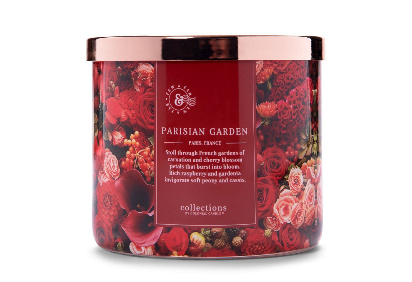 COLONIAL CANDLE Duftkerze Duftkerze Parisian Garden - 411g (1.tlg) von COLONIAL CANDLE