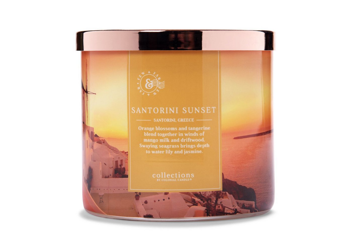 COLONIAL CANDLE Duftkerze Duftkerze Santorini Sunset - 411g (1.tlg) von COLONIAL CANDLE