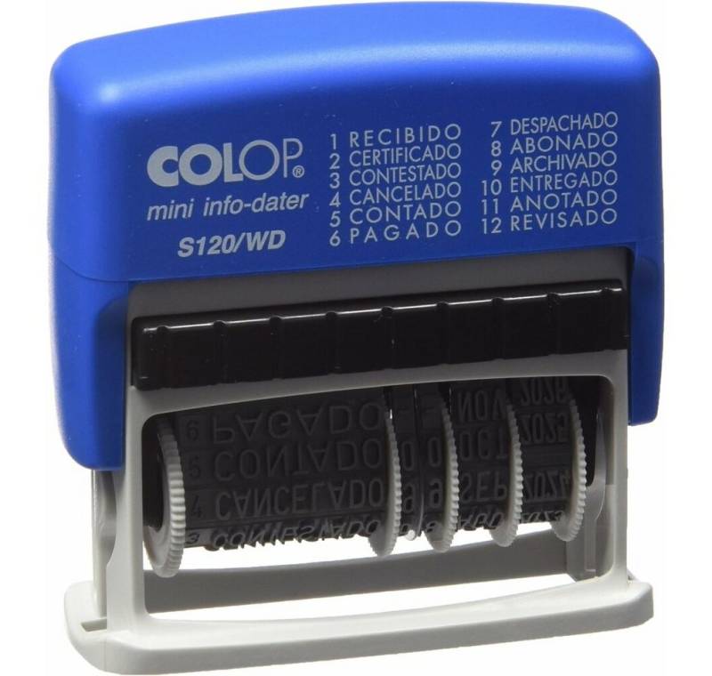 COLOP Papierscheren Versiegelung S120/WD 4 x 42 mm Blau Datum von COLOP