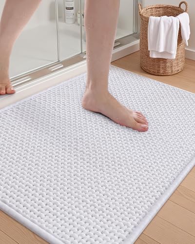 COLOR&GEOMETRY Badeteppiche rutschfest Waschbar, 44 x 75 cm Chenille Absorbierende Badvorleger Badezimmerteppich Schnelltrocknend, Weiß Badematte für Badezimmer, Dusche, Badewanne COLOR&GEOMETRY Badeteppiche rutschfest Waschbar, 44 x 75 cm Chenille Absorbierende Badvorleger Badezimmerteppich Schnelltrocknend, Weiß Badematte für Badezimmer, Dusche, Badewanne von COLOR&GEOMETRY