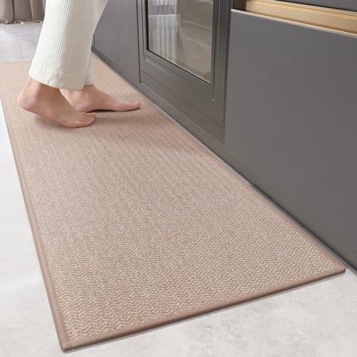 Color G Küchenläufer 43.5 x 150 cm, Gewebte Küchenteppich Waschbar rutschfest, Hautverträglich Teppich Küche für Küche, Esszimmer, Wohnzimmer, Eingang, Korridor (Khaki) von COLOR&GEOMETRY