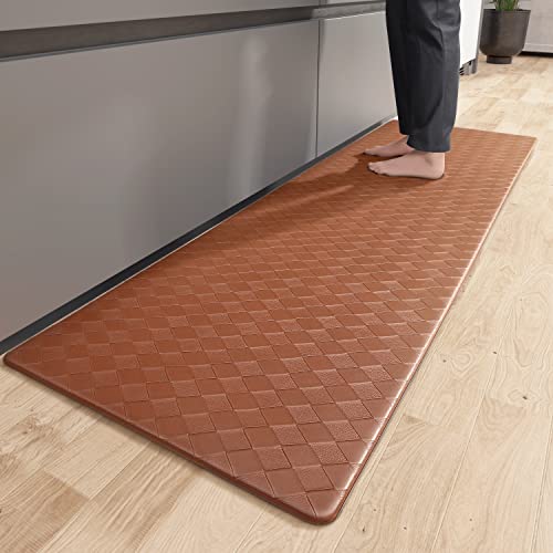 Color G Küchenläufer 44 x 240 cm, Anti-Müdigkeit Küchenteppich Waschbar rutschfest, Leder Teppich Küche Öl Resistent, Wasserdicht für Küche, Esszimmer, Wohnzimmer, Büro (Blau) von COLOR&GEOMETRY