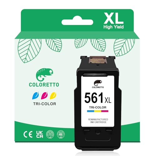 COLORETTO CL-561XL (1 Farbe) Ersatz-Tintenpatrone für Wiederaufbereitete Druckerpatronen für Canon CL-561 XL zur Verwendung mit Pixma TS5350 TS7450 TS5351 TS5352 TS5353 TS7451 Multipack von COLORETTO