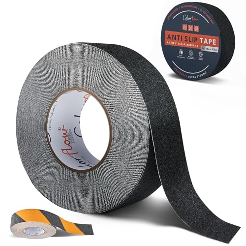 Colorflow® Antirutsch Klebeband 18m - Starke Rutschhemmung Innen & Außen - Grip Tape selbstklebend - Treppenstufen Antirutsch - Anti Rutsch Klebeband von COLORFLOW
