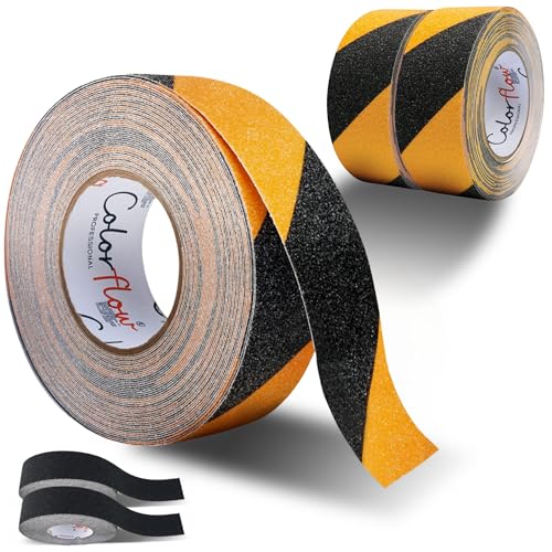 Colorflow® Antirutsch Klebeband 2x10m - Starke Rutschhemmung Innen & Außen - Grip Tape selbstklebend - Treppenstufen Antirutsch - Anti Rutsch Klebeband von COLORFLOW