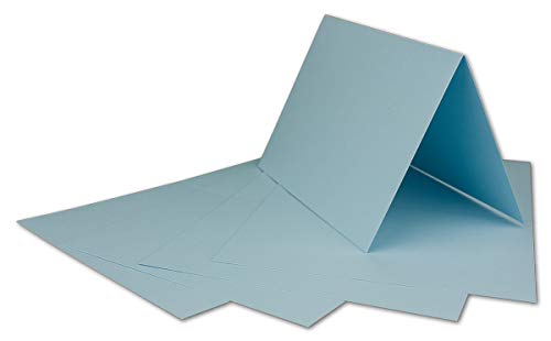 50 DIN A6 Faltkarten Hellblau - Karten zum selbstgestalten 14,8 x 21 cm - Klappkarten mit 160 g/m² - Colours-4-you von Glüxx Agent von COLOURS 4-YOU by Glüxx-Agent