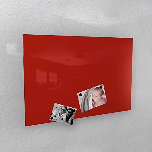 Magnetwand - rot glänzend RAL 3020 hochglanz - 4 Verschiedene Größen verfügbar 40 x 60 cm ; 50 x 80 cm ; 60 x 90 cm ; 50 x 110 cm (40 x 60 cm) von COLOURS MANUFAKTUR YOUR COLOUR YOUR LIFE