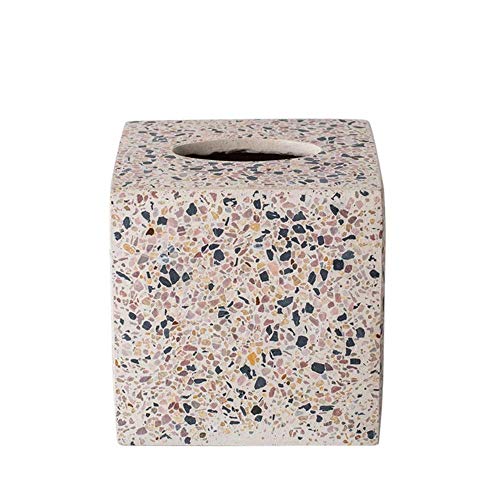 COLiJOL Papierhalter-Rollenpapier-Etui, Terrazzo-Rollen-Aufbewahrungsbox, Quadratische Haushalts-Desktop-Tissue-Box Für Rolle, Tissue-Aufbewahrungsbox Für Zuhause Wohnzimmer Schlafzimmer von COLiJOL