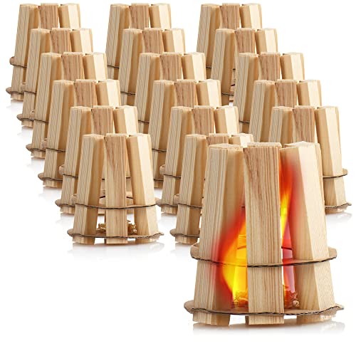 com-four® 18x Anmachholz für Lagerfeuer, Grill, Ofen, Smoker - Anzünder aus Holz für Feuerstellen - Anzündholz, Brennholz, Anfeuerholz auch bei Outdoor, Survival, Bushcraft, Camping von com-four