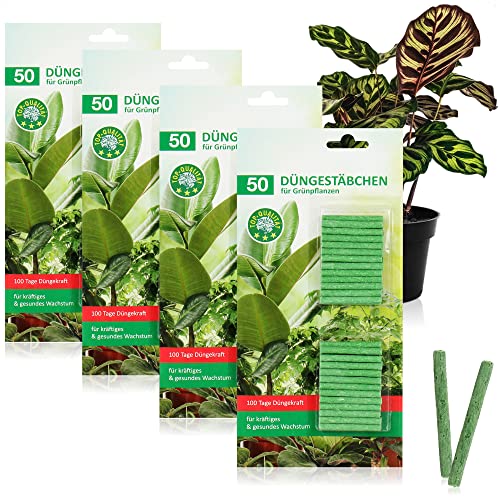 COM-FOUR® 200x Düngestäbchen für Grünpflanzen, ausgewogener Pflanzendünger, für gesundes und kräftiges Wachstum ohne Überdüngung von com-four
