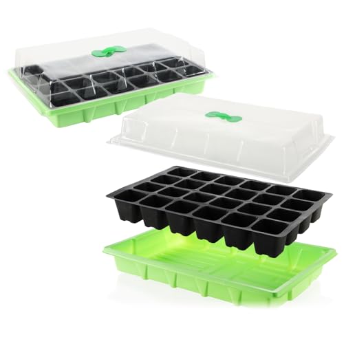 com-four® 2X Anzucht-Set für die Anzucht von kleinen Pflanzen - Für Blumen, Obst und auch Gemüse (Anzuchtset 7) von com-four