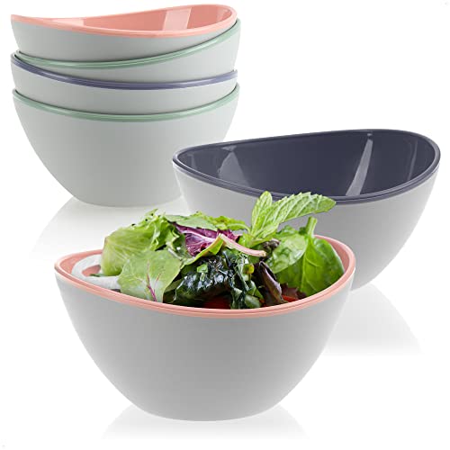 COM-FOUR® 6-teiliges Set Salatschüsseln - Kleine Schüsseln für Salat, Snacks, Nüsse und Obst - Dekorative Snackschalen spülmaschinengeeignet von com-four