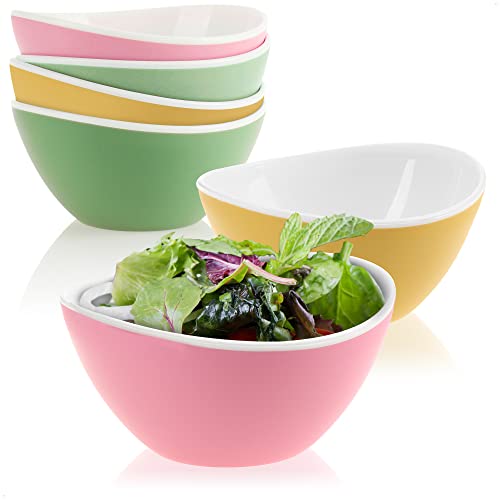 com-four® 6-teiliges Set Salatschüsseln - Kleine Schüsseln für Salat, Snacks, Nüsse und Obst - Dekorative Snackschalen spülmaschinengeeignet von com-four