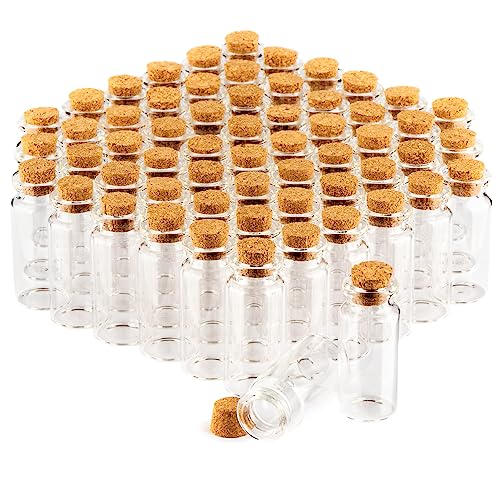 com-four® 60x Reagenzglas mit Korken 10 ml, Set Mini Glasfläschchen, kleine Gewürzgläser, Gläschen zum Befüllen, Korken Glasflaschen zur Aufbewahrung von Ölen, Gewürzen, Kräutern, Tee (060 Stück) von com-four