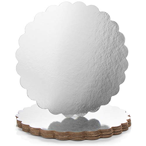com-four® 8x beschichtete Torten-Unterlage Ø 30 cm x 2 mm stark - Kuchenplatten als Unterlage zum Dekorieren und Servieren - Tortenteller aus Pappe (08 Stück - klein/Ø 30.5 cm) von com-four