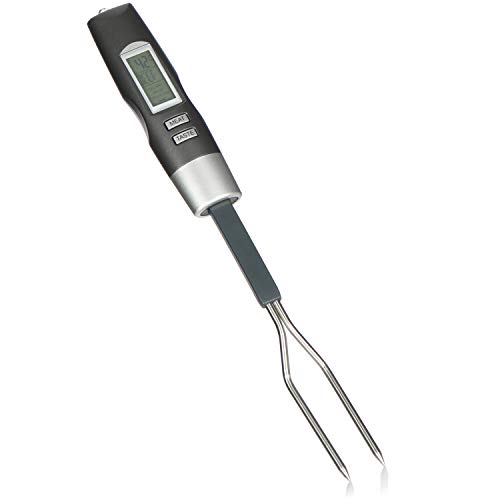 COM-FOUR® Fleischthermometer Digital mit Temperaturalarm - Grillthermometer - Küchenthermometer zum Kochen, Backen und Braten - Bratenthermometer (Doppelfühler) von com-four