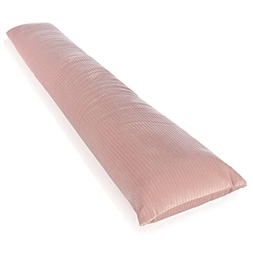 COM-FOUR® Zugluftstopper für die Tür - Türbodendichtung - Luftzugstopper mit Samtstreifen - Schutz vor Luftzug und Lärm - 90 cm (Rosa) von com-four