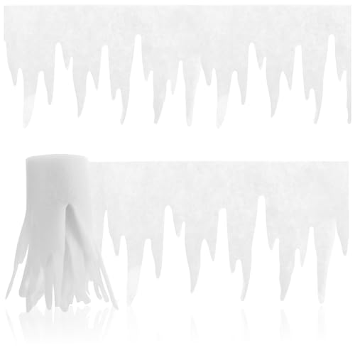 com-four® 2 Meter Eiszapfen-Girlande als Weihnachtsdeko - Fensterbilder Weihnachten - Eiszapfen Winterdeko für Fenster und Türen (Girlande-Eiszapfen 200x30cm) von com-four