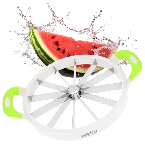 com-four® Melonenschneider für alle Melonensorten - Melonenmesser für Wassermelone oder Ananas - Ø 28 cm (01 Stück - Melonenschneider) von com-four