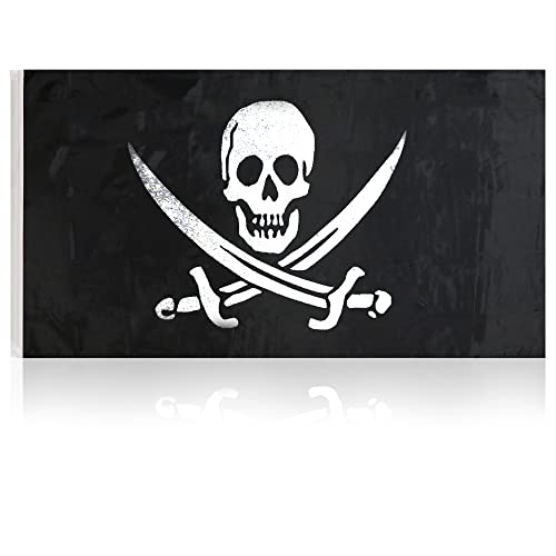 com-four® Piratenflagge für Verschiedene Anlässe, Lumpenfahne für Fasching, Karneval oder Halloween [Auswahl variiert] von com-four