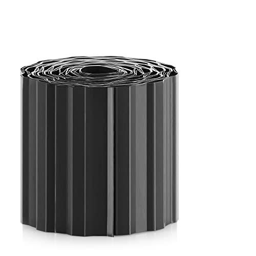 com-four® Rasenkante 15 x 900 cm aus Kunststoff - Beeteinfassung für Rasen, Blumenbeet oder als Mähkante - Länge individuell anpassbar von com-four
