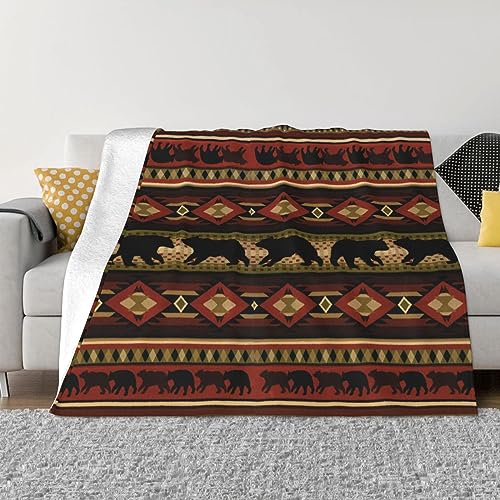 COMAAM Bär Flanelldecke in verschiedenen Größen (horizontaler Stil) Abdeckung Decke Bettdecke für Sofas und Betten von COMAAM