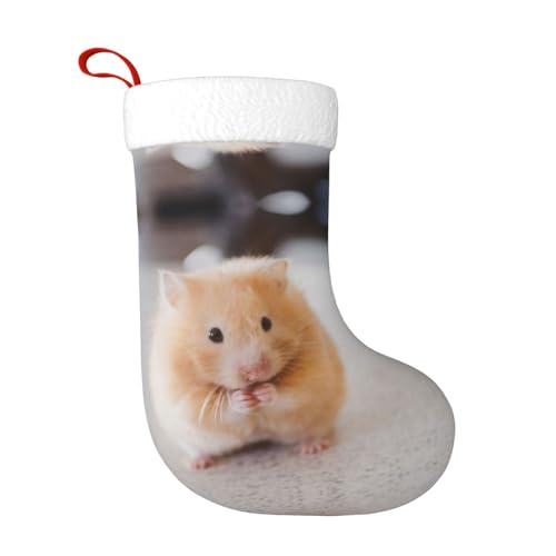 COMAAM Kastanienbrauner Hamster Weihnachten Dekorative Socken Wandbehang Socken Geeignet Für Urlaub Home Dekoration von COMAAM