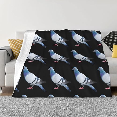 COMAAM Pigeon Flanelldecke in verschiedenen Größen (horizontaler Stil) für Sofas und Betten von COMAAM