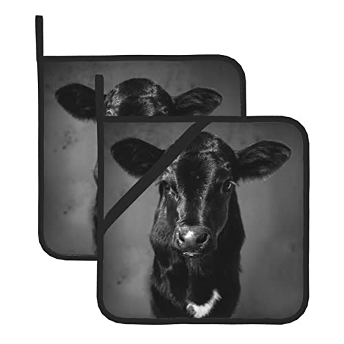 Schwarze weiße Kuh Quadratisch Isolierte Topfmatte (Set von 2) Ofen Backen Und Kochen Isolierungsmatte Küchenbedarf von COMAAM