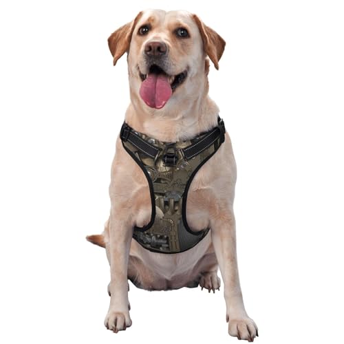 Steampunk Mechanische Zahnräder Haustier-Traktionsweste Haustier-Traktionsweste Brustgurt Weste Geschirr Outdoor Hund Gassigehen von COMAAM
