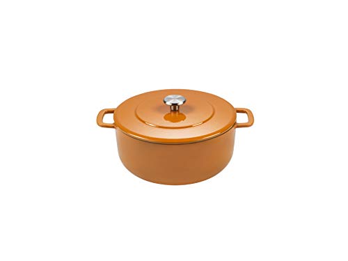 Combekk Gusseisen Topf, Dutch Oven, Frei von BPA und PFAS, 100% Recycelt, 24cm 5L, Für alle Herdarten, Orange von COMBEKK