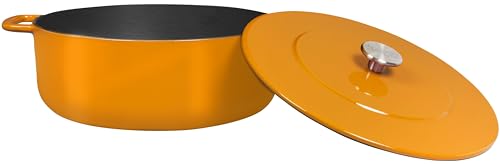 Combekk Gusseisen Topf, Dutch Oven, Frei von BPA und PFAS, 100% Recycelt, 28cm 6.8L, Für alle Herdarten, Orange von COMBEKK