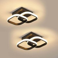 2er-Pack moderne LED-Deckenleuchten, 24 w, 2700 lm, kleine schwarze quadratische LED-Deckenlampe, Innenbeleuchtung für Schlafzimmer, Wohnzimmer, von COMELY